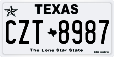 TX license plate CZT8987