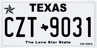TX license plate CZT9031