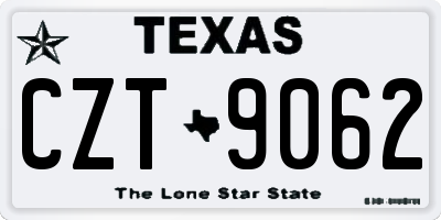 TX license plate CZT9062