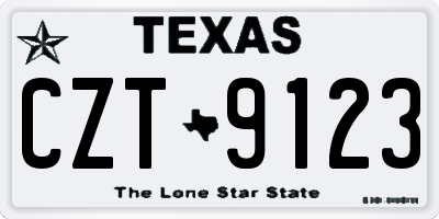 TX license plate CZT9123
