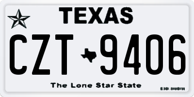 TX license plate CZT9406
