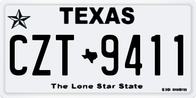 TX license plate CZT9411