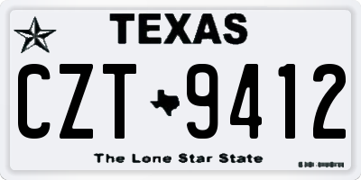 TX license plate CZT9412