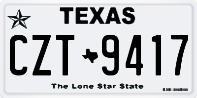 TX license plate CZT9417