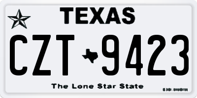 TX license plate CZT9423