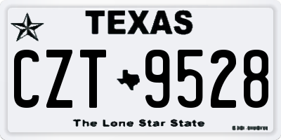 TX license plate CZT9528