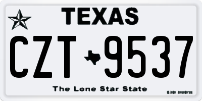 TX license plate CZT9537