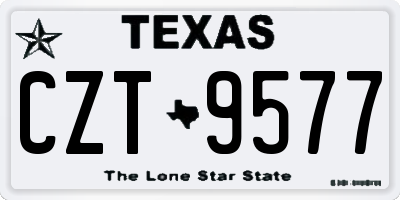 TX license plate CZT9577