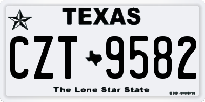 TX license plate CZT9582