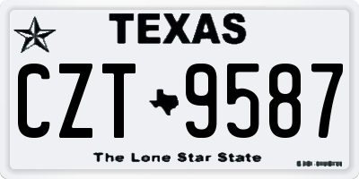 TX license plate CZT9587