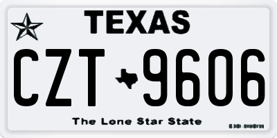 TX license plate CZT9606