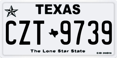 TX license plate CZT9739