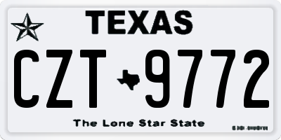 TX license plate CZT9772