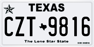 TX license plate CZT9816