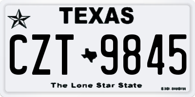 TX license plate CZT9845