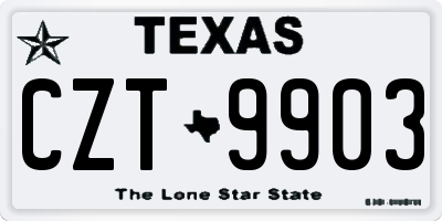 TX license plate CZT9903