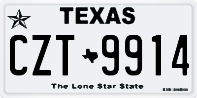 TX license plate CZT9914