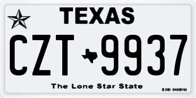 TX license plate CZT9937