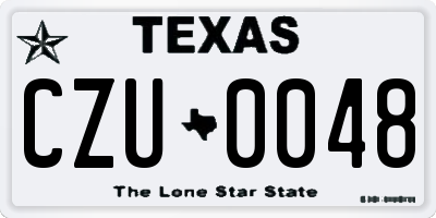 TX license plate CZU0048