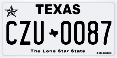 TX license plate CZU0087