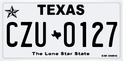 TX license plate CZU0127