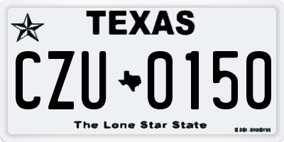 TX license plate CZU0150