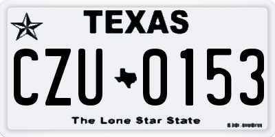 TX license plate CZU0153