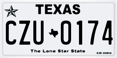 TX license plate CZU0174