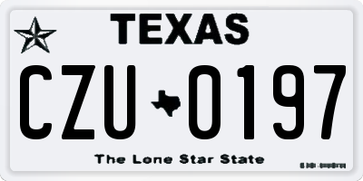 TX license plate CZU0197