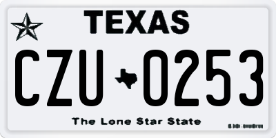 TX license plate CZU0253