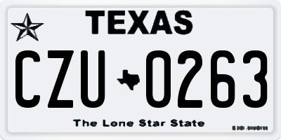 TX license plate CZU0263