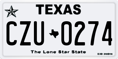 TX license plate CZU0274