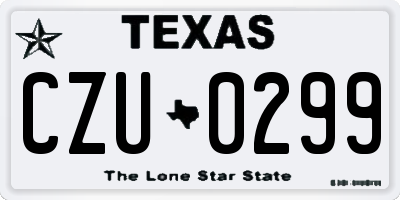 TX license plate CZU0299