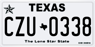 TX license plate CZU0338