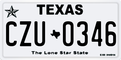 TX license plate CZU0346