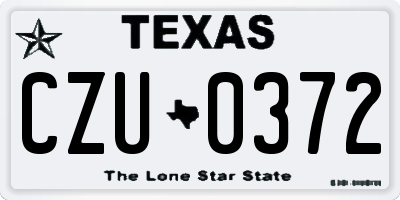 TX license plate CZU0372