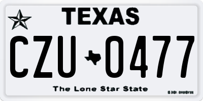 TX license plate CZU0477