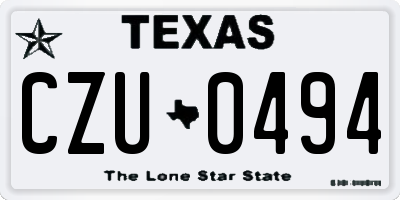 TX license plate CZU0494