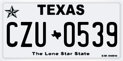 TX license plate CZU0539