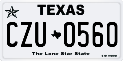 TX license plate CZU0560