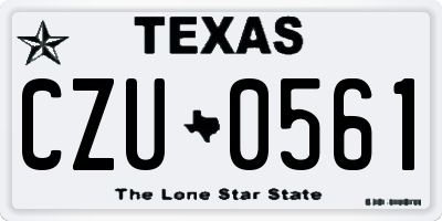 TX license plate CZU0561