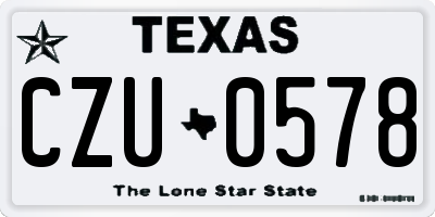 TX license plate CZU0578