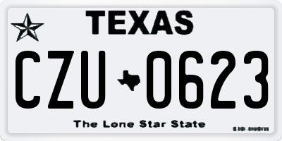 TX license plate CZU0623