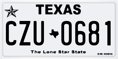 TX license plate CZU0681