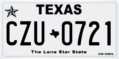 TX license plate CZU0721
