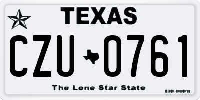 TX license plate CZU0761