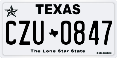 TX license plate CZU0847