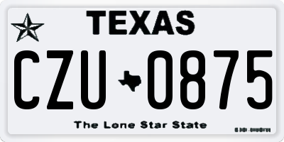 TX license plate CZU0875