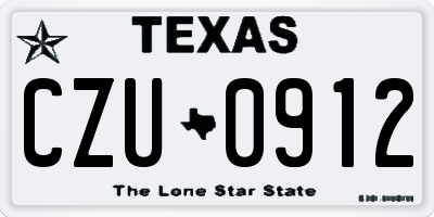 TX license plate CZU0912
