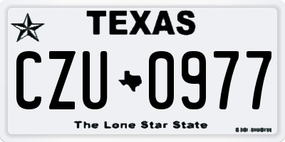 TX license plate CZU0977